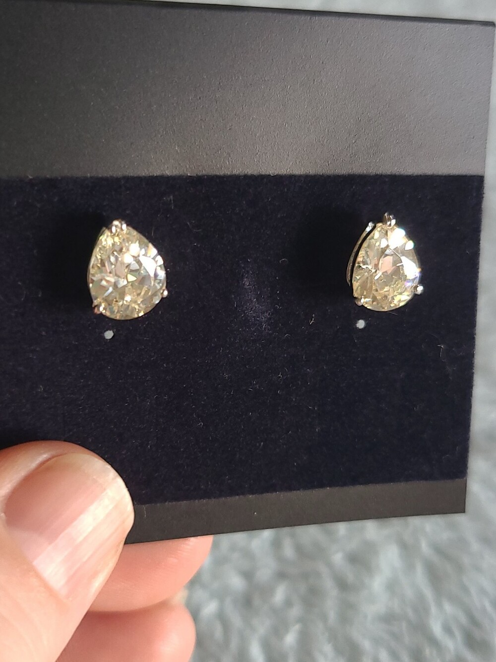 5ct Citrine Crystal Teardrop Stud Earrings